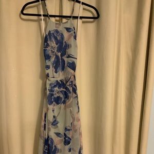 Floral A-Line Maxi Dress with open tie back